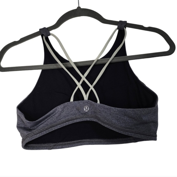 Lululemon Grey Soul Cycle Strappy Sports Bra Open back Yoga Workout Gym training - Picture 3 of 9